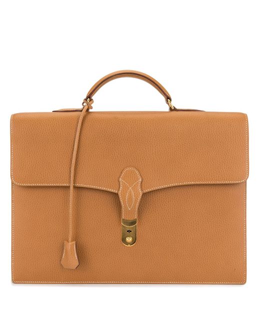 Hermès Pre-Owned 1996s billet strap briefcase Brown