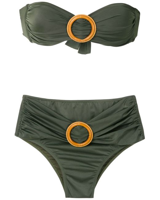 Brigitte buckled bandeau bikini set