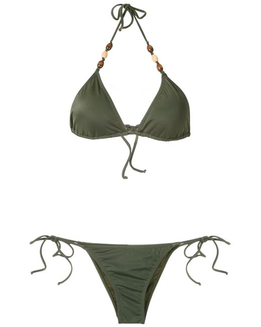 Brigitte embellished triangle bikini set