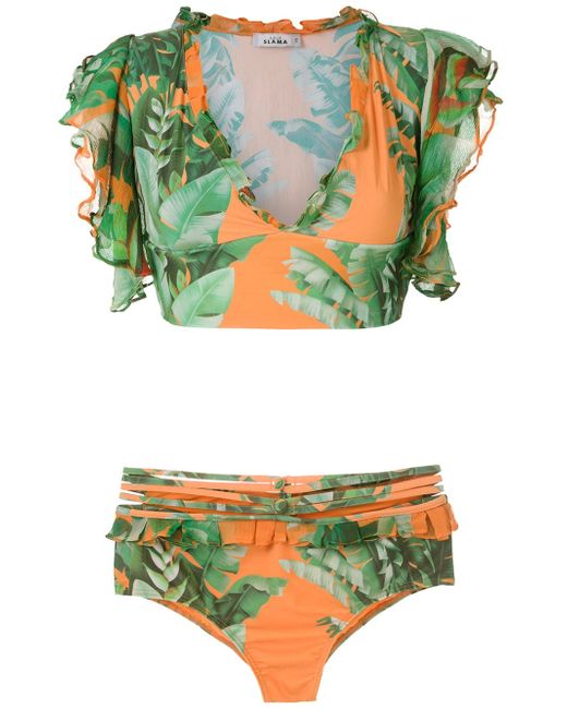 Amir Slama printed crop top bikini set