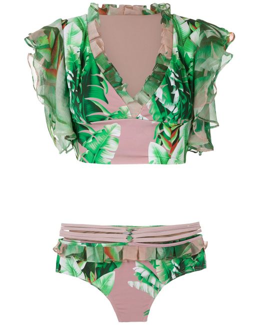 Amir Slama printed crop top bikini set