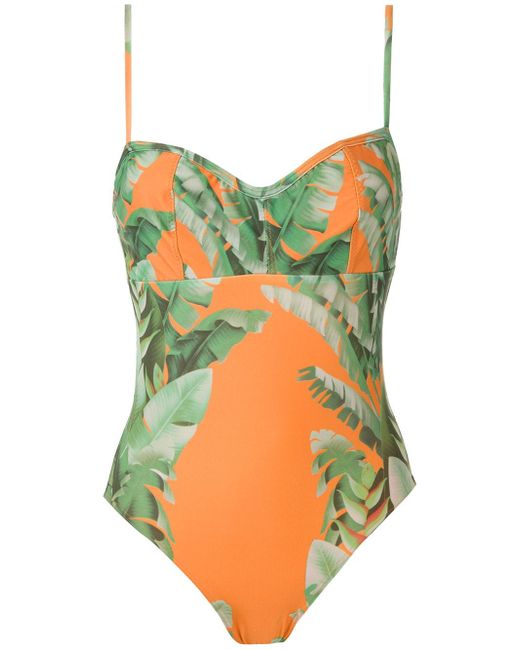 Amir Slama print swimsuit Orange