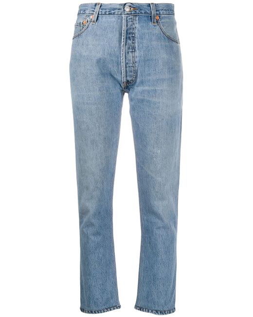 Re/Done high-rise cropped jeans