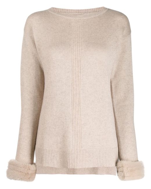 Max & Moi contrast cuff sweater Neutrals