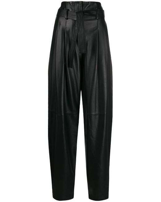 Wandering loose-fit high-waisted trousers