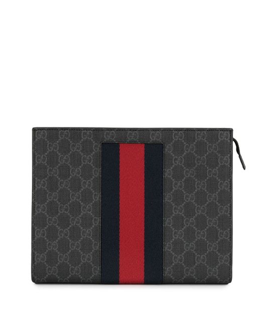 Gucci Pre-Owned GG Pattern Shelly Line clutch Grey