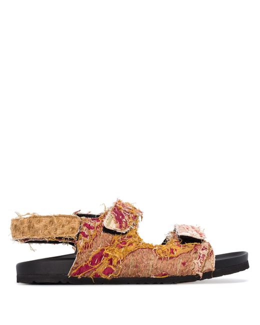 By Walid brown felix 18th century fabric sandals