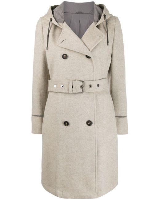 Brunello Cucinelli double-breasted belted coat Neutrals