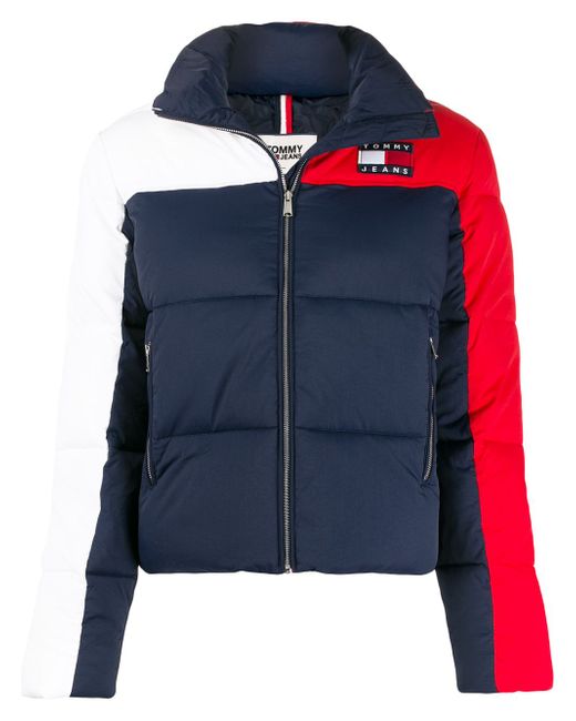 Tommy Jeans colour-block puffer jacket Blue