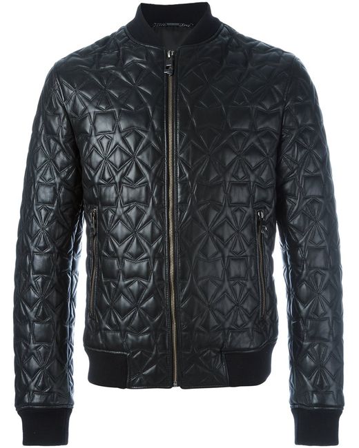 Versace Collection star detail bomber jacket