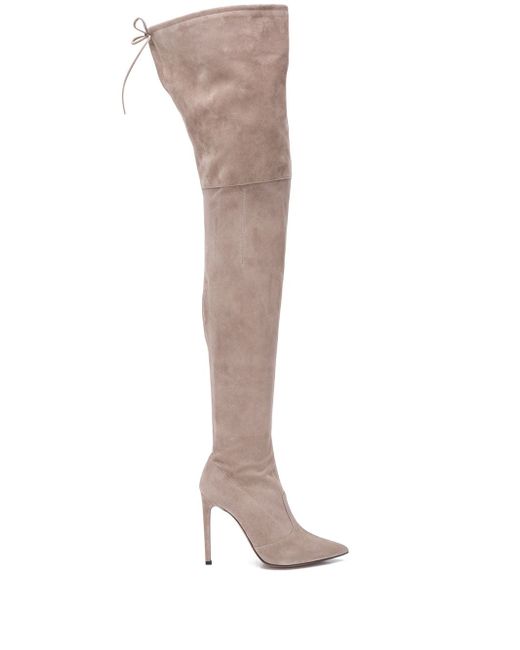 L' Autre Chose textured thigh length boots