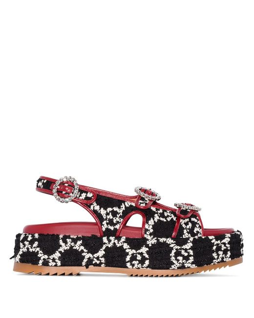 Gucci angelina 50mm bouclé crystal buckle sandals