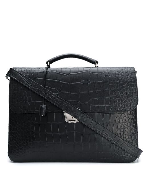 Orciani foldover top briefcase Black