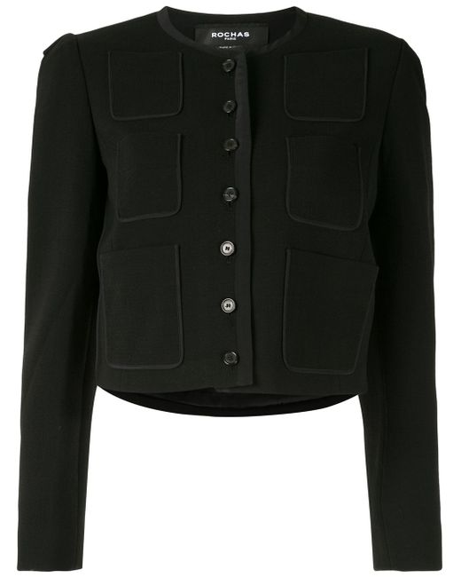 Rochas cropped collarless jacket