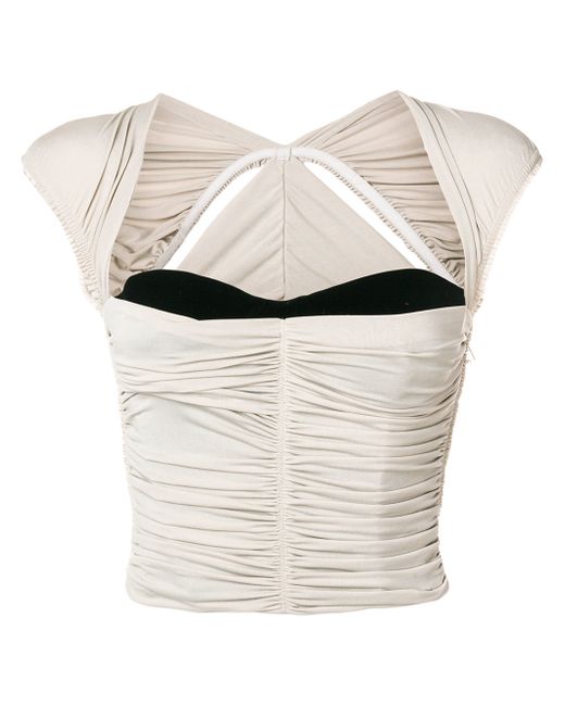 Alexander Wang ruched triangle cap sleeve bodice