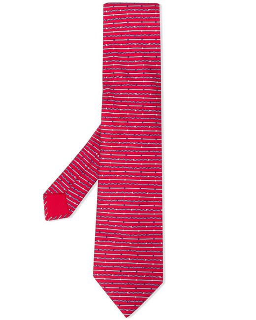 Hermès Pre-Owned 2000s wavy striped tie Red
