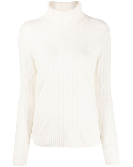 N.Peal Cable Roll Neck Sweater