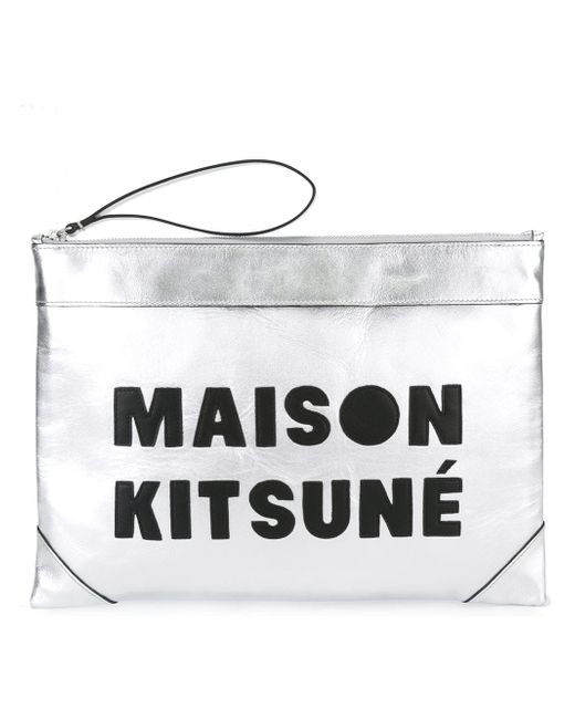 Maison Kitsuné logo patch clutch