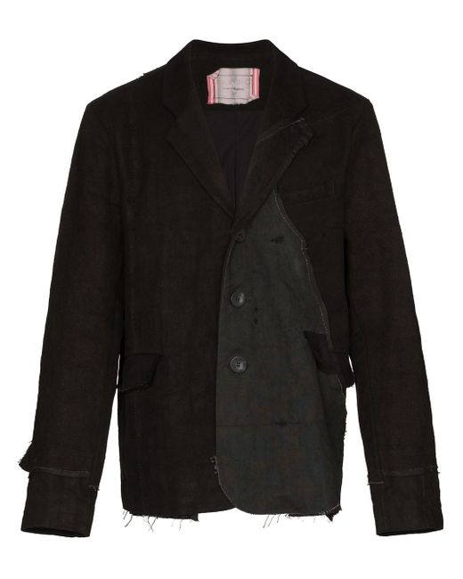 By Walid cut-and-sew single-breasted blazer Black