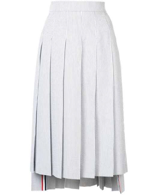 Thom Browne striped midi pleated skirt