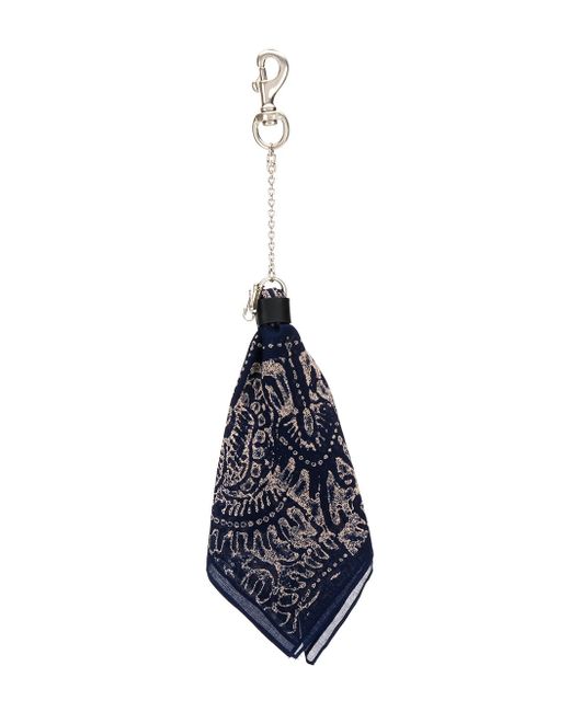 Yohji Yamamoto floral print keyring scarf Blue