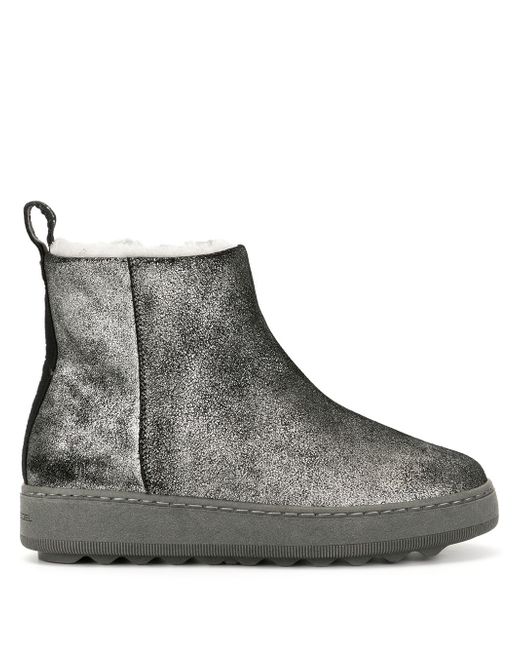 Philippe Model metallic shearling boots SILVER