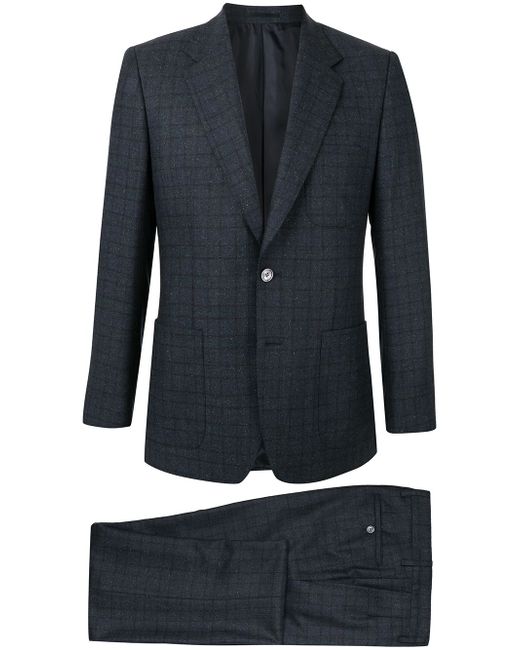 Gieves & Hawkes check pattern suit Blue