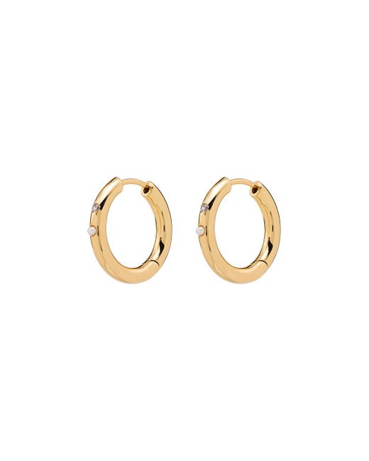 Anni Lu 18kt gold-plated Brigitte pearl hoop earrings