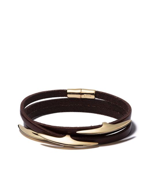 Shaun Leane Arc multi-wrap leather bracelet YELLOW GOLD VERMEIL
