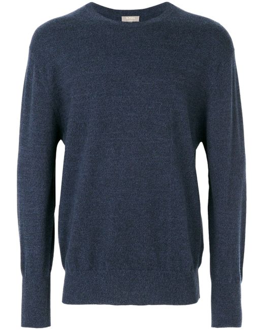 N.Peal The Oxford round neck 1ply jumper Blue
