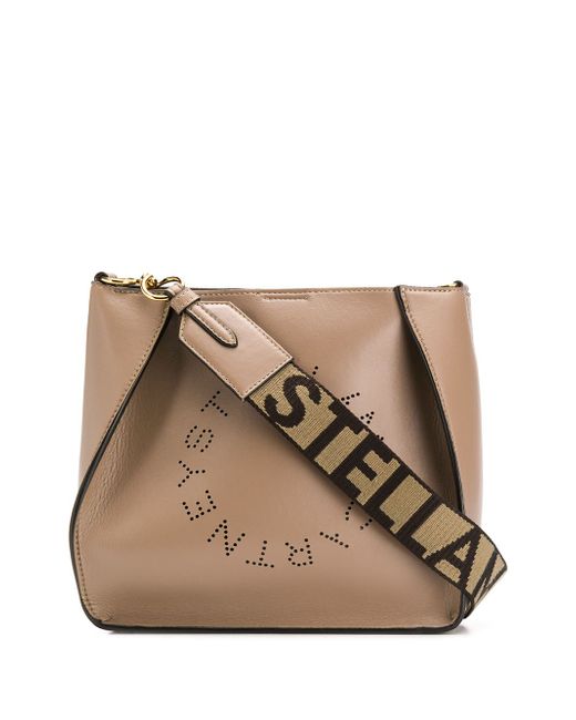 Stella McCartney perforated logo shoulder bag NEUTRALS