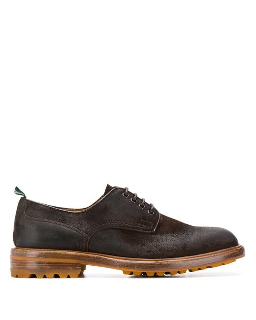 Green George lace up derby shoes Brown