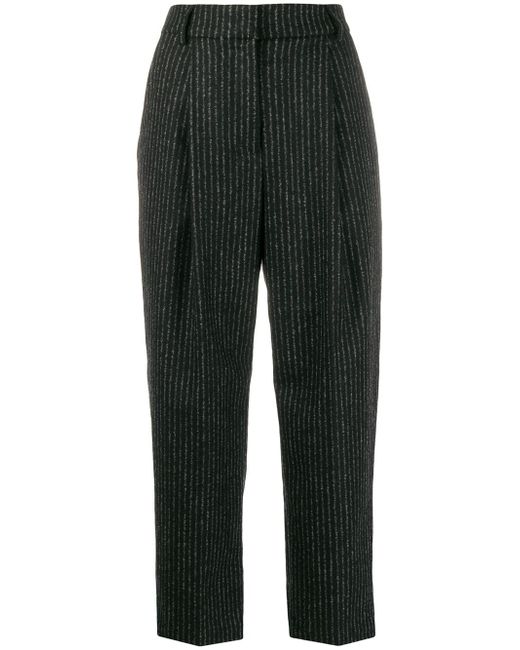Ymc striped straight trousers Black