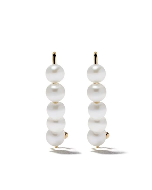 Mizuki 14kt gold 5 pearls pin earrings