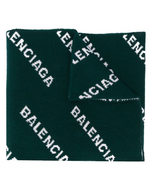 Balenciaga all-over logo knitted scarf