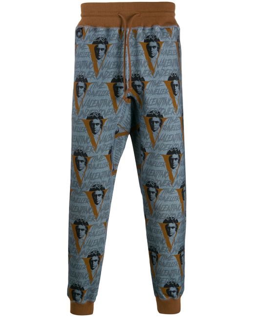 Undercover x Valentino printed track pants Grey