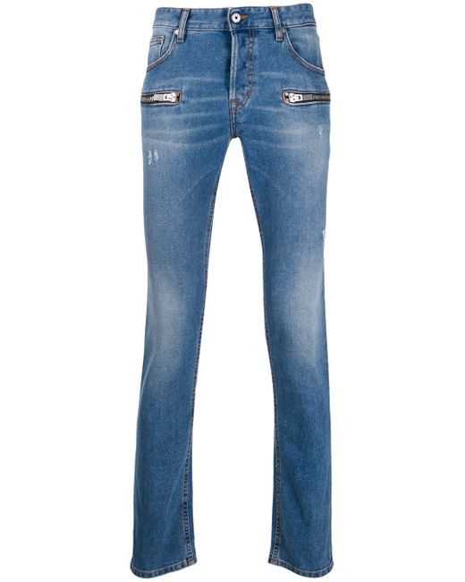 Just Cavalli zip-detail skinny jeans Blue