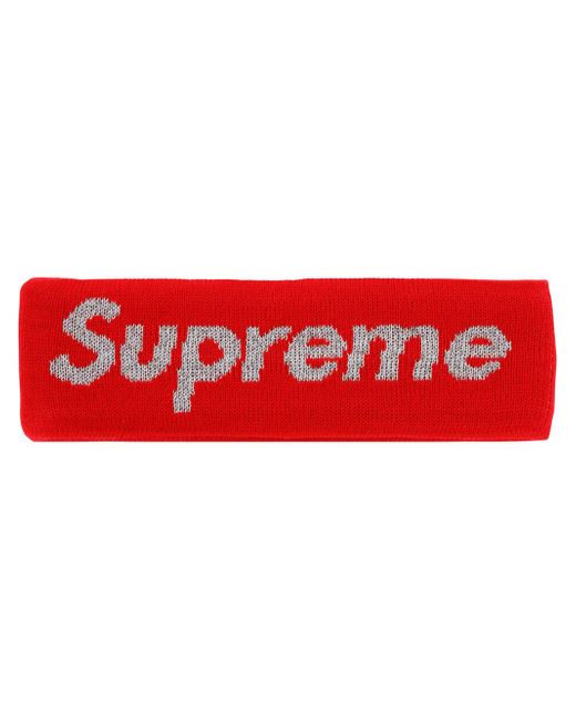 Supreme x New Era reflective logo headband Red