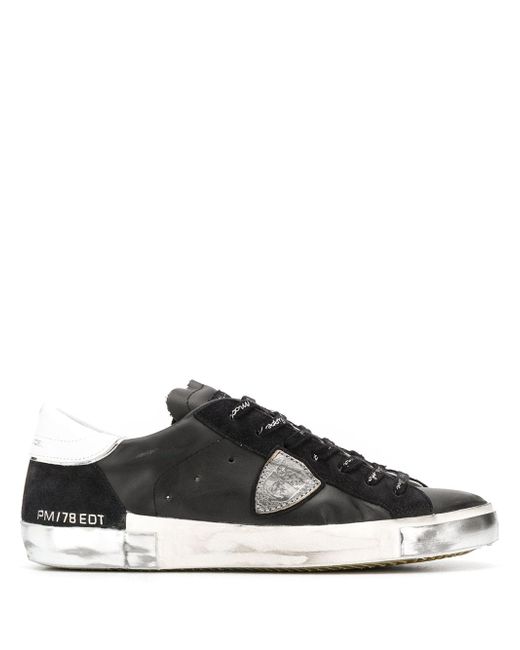 Philippe Model distressed low-top trainers