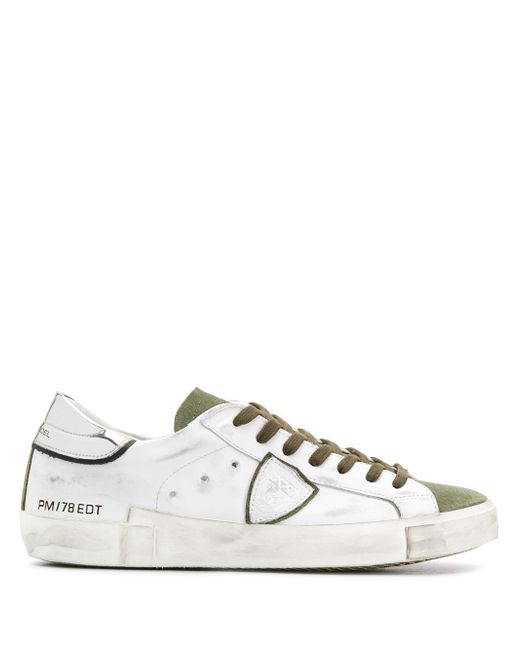 Philippe Model distressed low-top trainers
