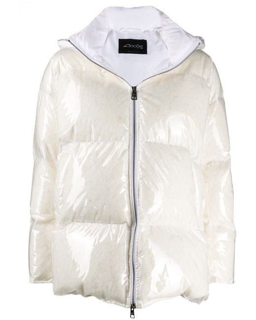 Goose Tech hooded puffer jacket White