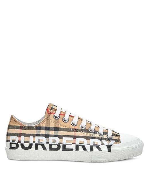 Burberry logo print vintage check sneakers NEUTRALS