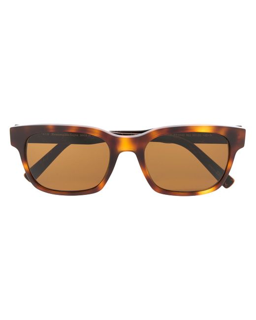 Ermenegildo Zegna tortoiseshell square frame sunglasses