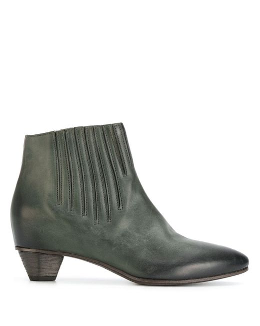 Del Carlo stitch detail ankle boots Green