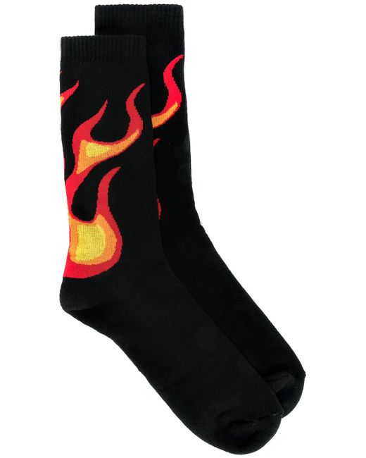Palm Angels Flames print socks