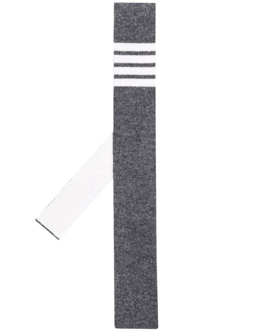 Thom Browne 4-Bar stripe knit tie Grey