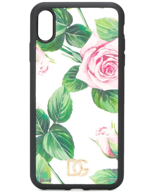 Dolce & Gabbana Rose Print iPhone X case White