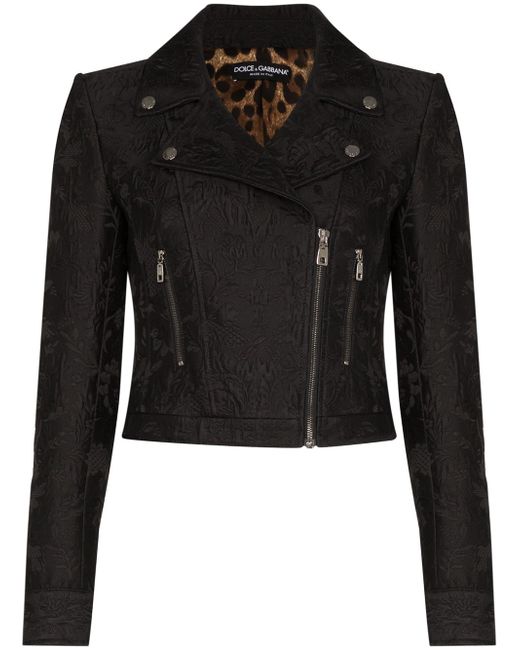 Dolce & Gabbana jacquard printed biker jacket