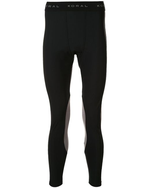 Koral colour-block perforated leggings Black