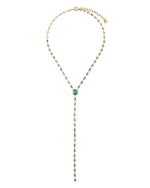 Shay 18kt rose gold emerald lariat necklace
